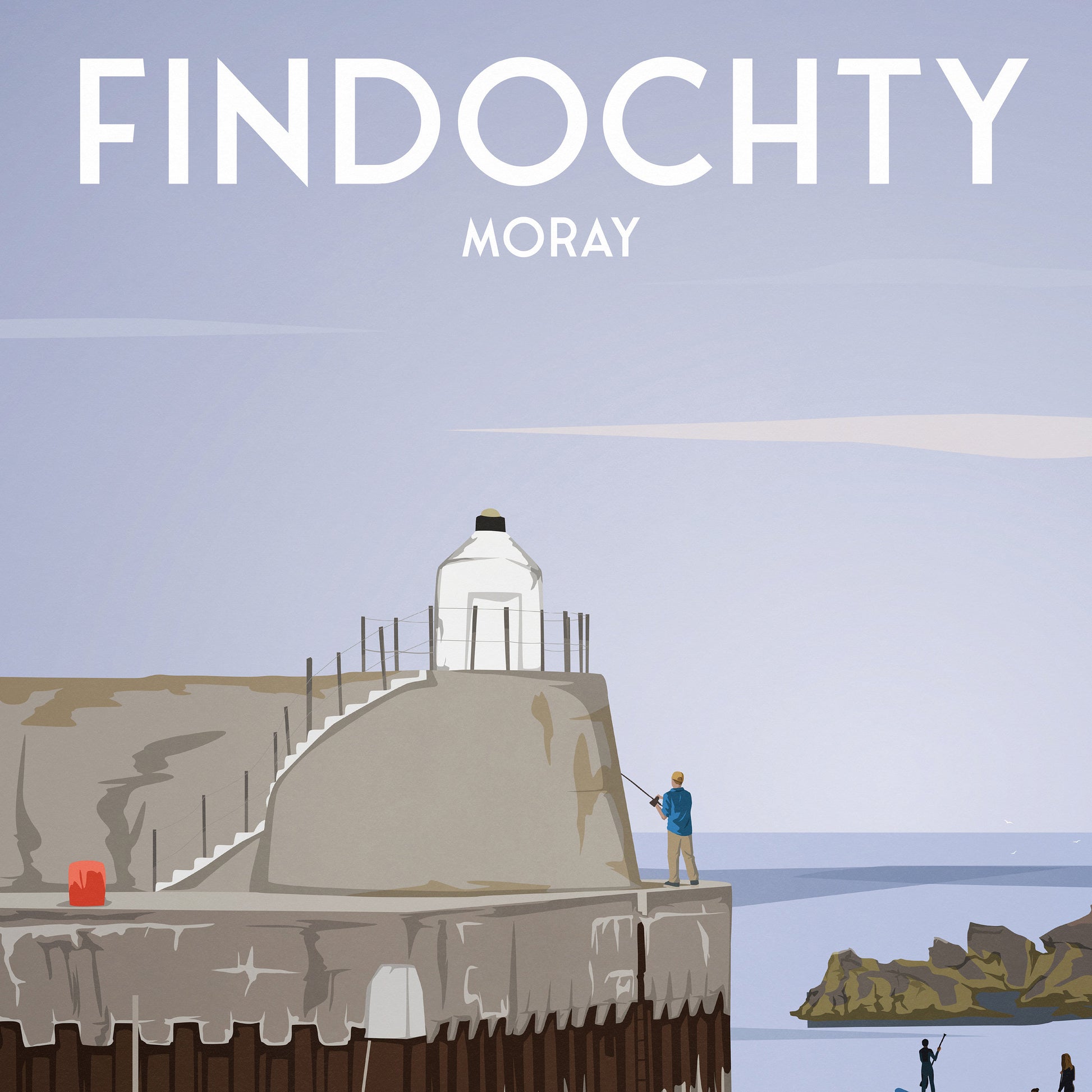 Findochty Print - Moray Firth - Buckie - Harbour- Paddleboarding - Scotland - Travel Poster