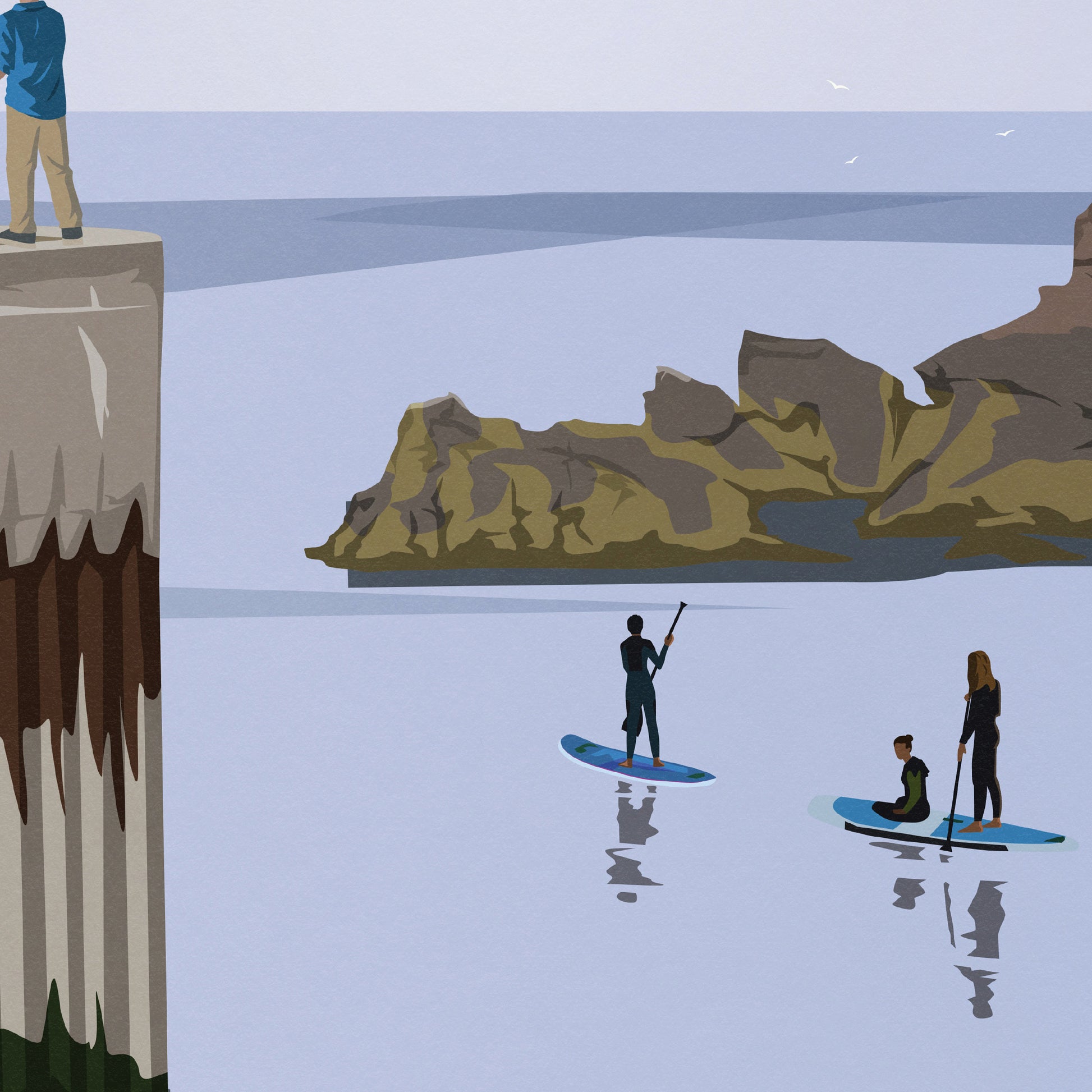 Findochty Print - Moray Firth - Buckie - Harbour- Paddleboarding - Scotland - Travel Poster