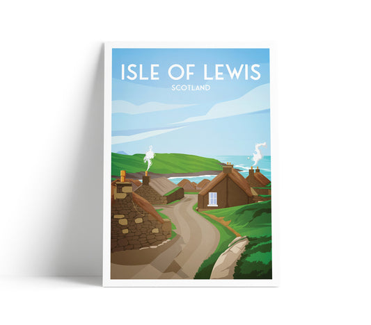 Isle of Lewis Print - Gearranan blackhouse village - the Western Isles - Outer Hebrides - Scottish Wall Art