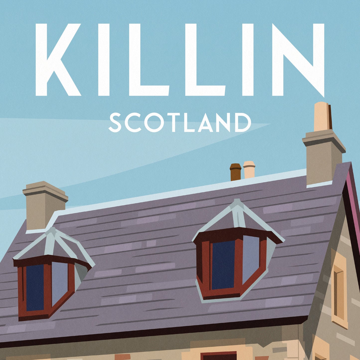 Killin Travel Poster - Perthshire - Scotland - Red Telephone Box - Art Print