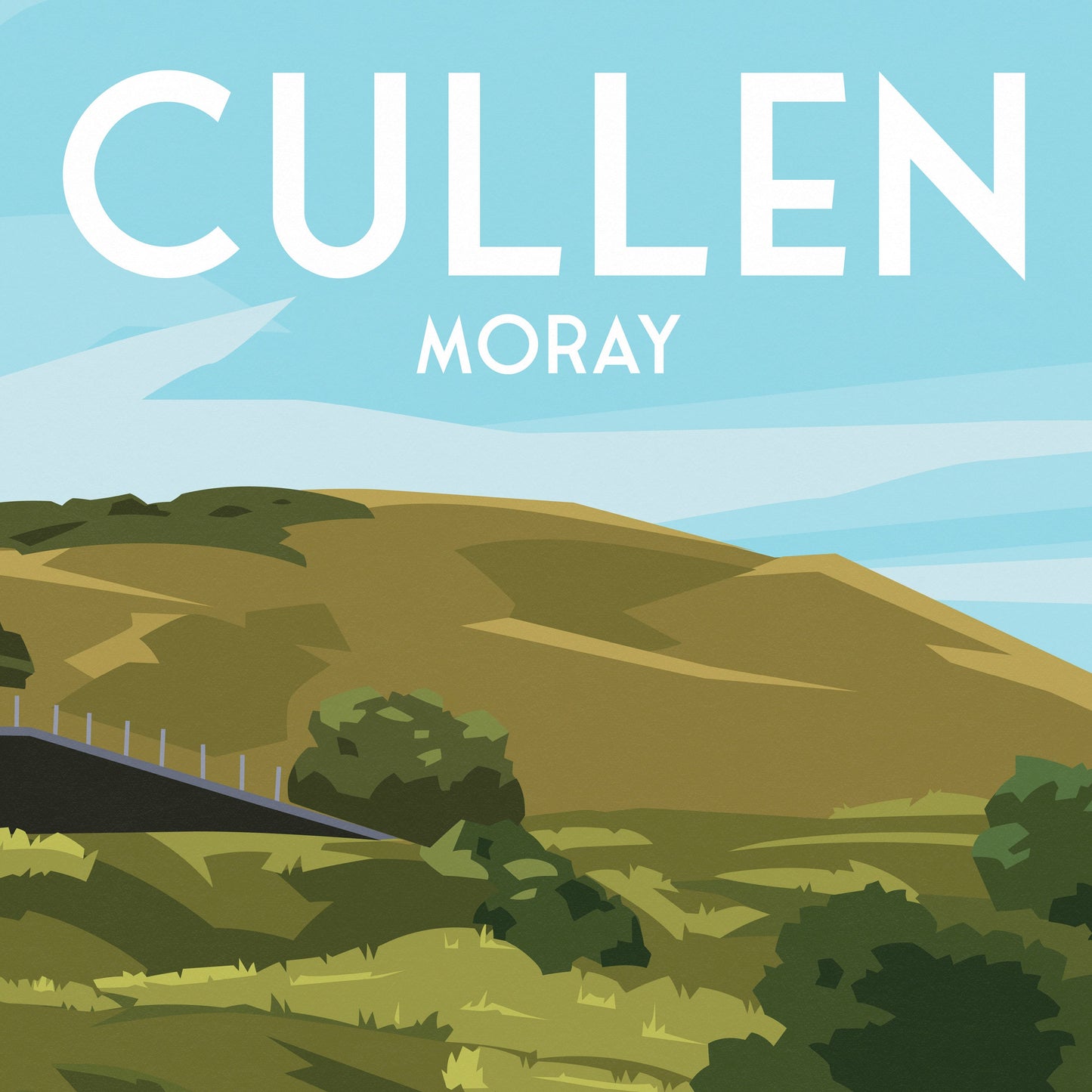 Cullen Print - Moray Firth - Harbour - Scotland - Travel Poster