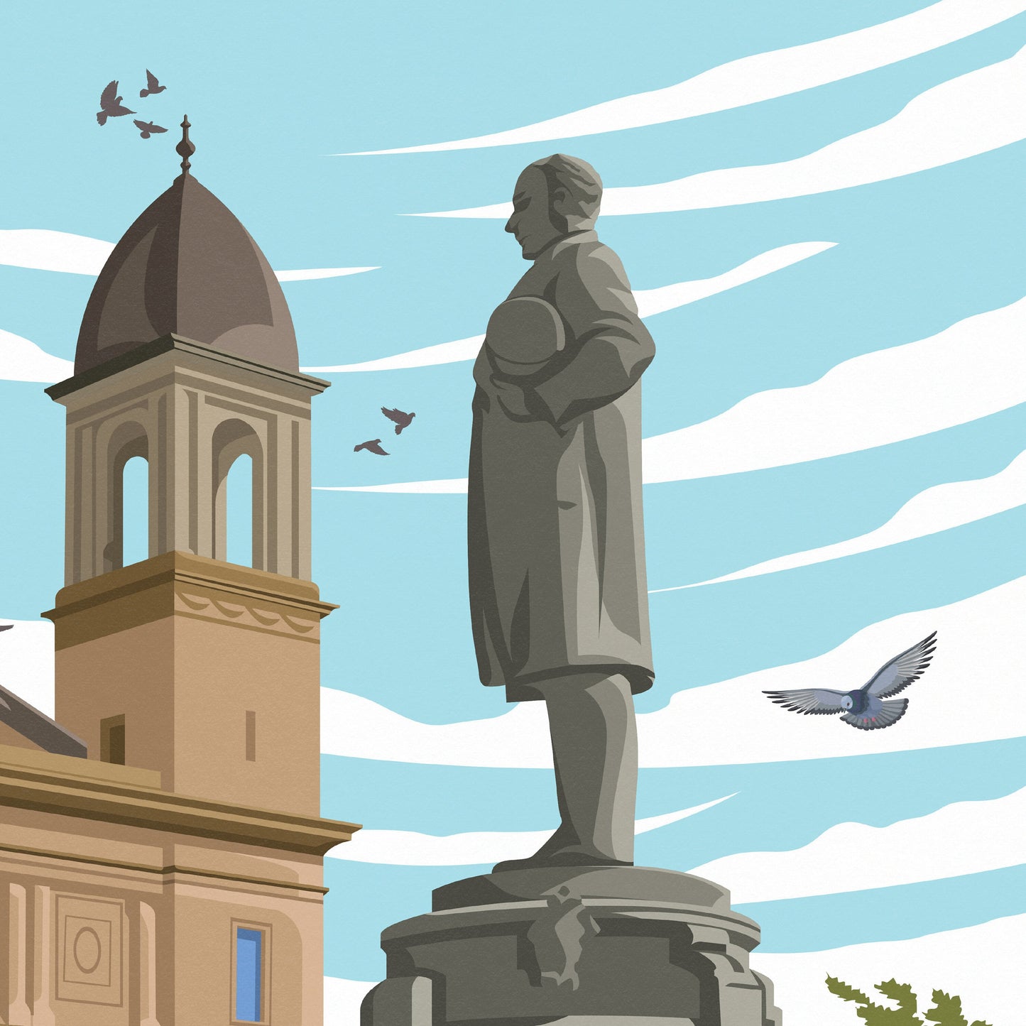 Paisley Travel Poster - Town Hall Print - Renfrewshire, Scotland