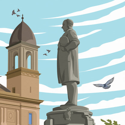 Paisley Travel Poster - Town Hall Print - Renfrewshire, Scotland