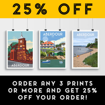 Aberdour Print - Harbour - Fife Coastal Path - Scotland Wall Art - Travel Poster