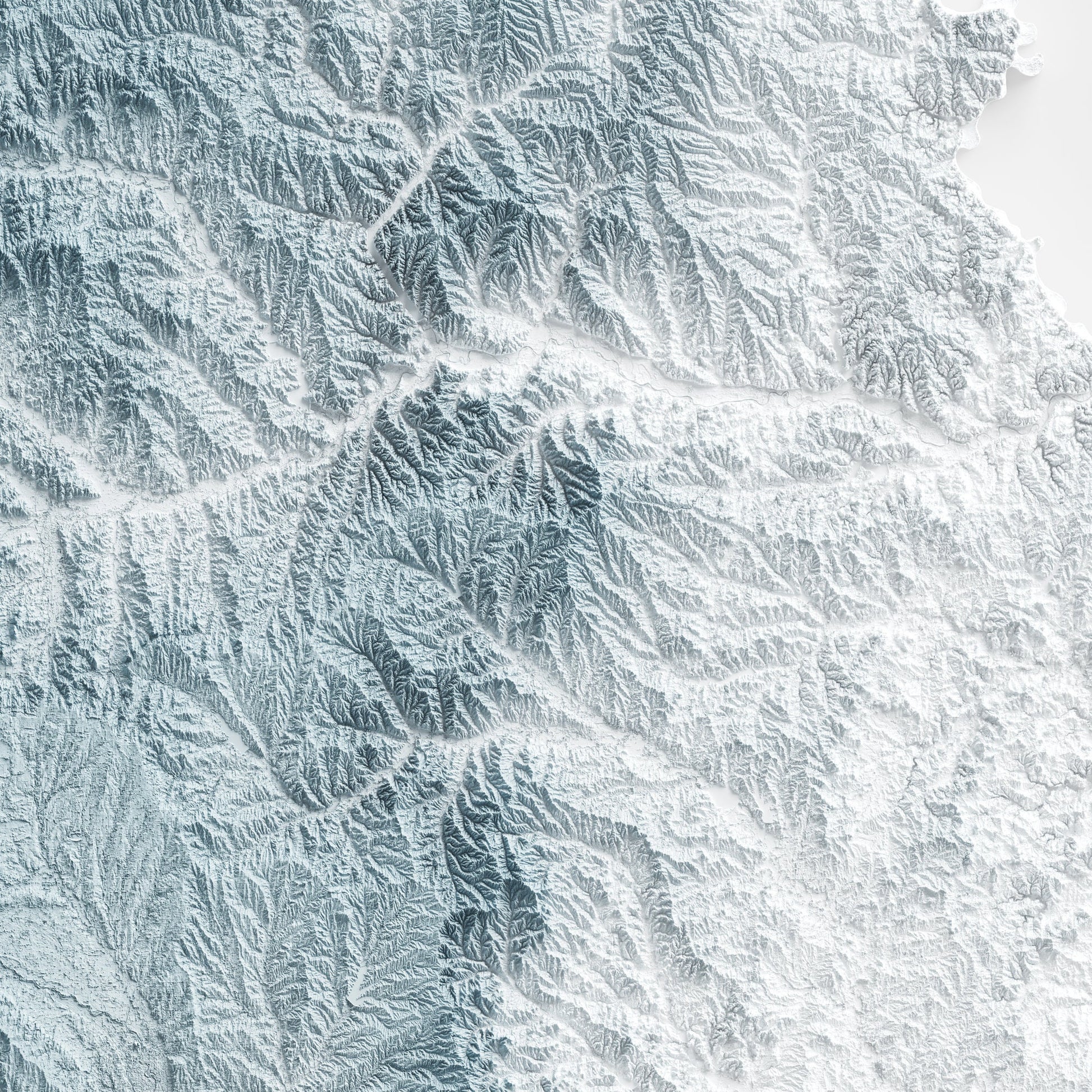 Kansas Art Relief Map - 2D Print - USA Geology - 2D Shaded Relief Map - United States of America