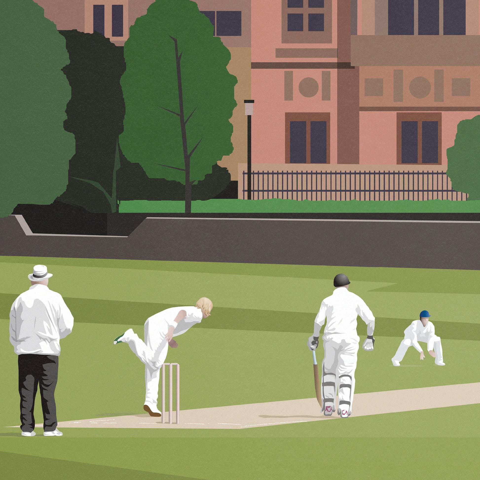 Partick Cricket Print - Glasgow Travel Poster - West of Scotland - Wall Art