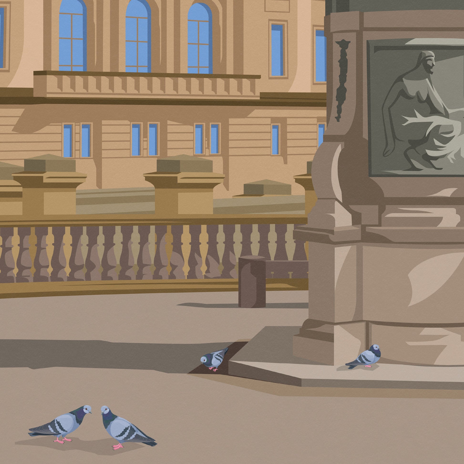 Paisley Travel Poster - Town Hall Print - Renfrewshire, Scotland