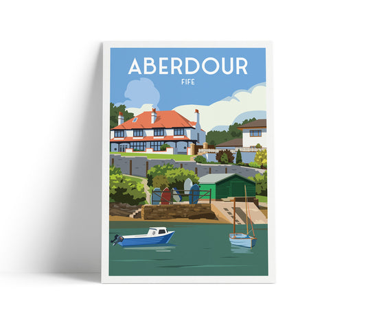 Aberdour Print - Harbour - Fife Coastal Path - Scotland Wall Art - Travel Poster