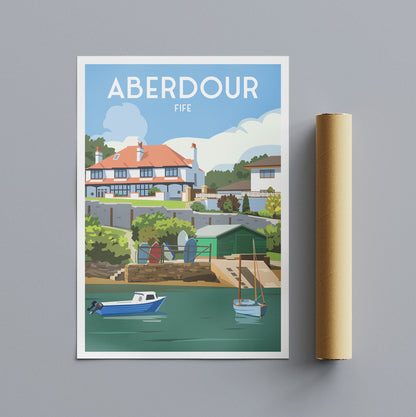 Aberdour Print - Harbour - Fife Coastal Path - Scotland Wall Art - Travel Poster