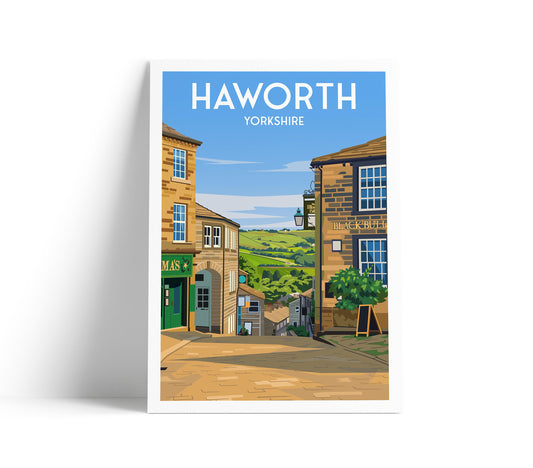Haworth Travel Poster, West Yorkshire - Art Print - THE BRONTËS - Wall Art