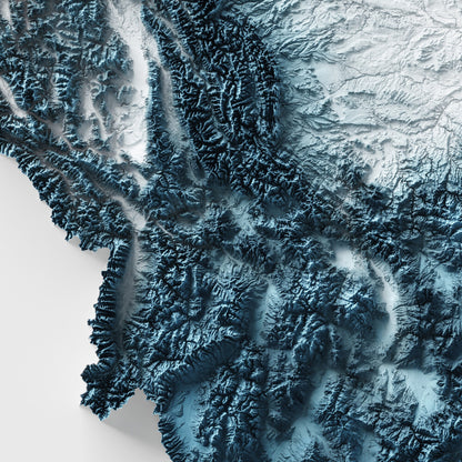 Montana Art Relief Map - 2D Print - USA Geology - 2D Shaded Relief Map - United States of America