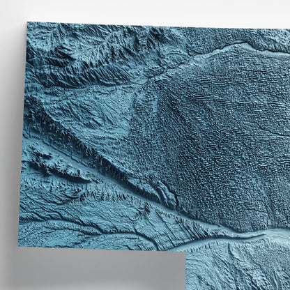 Nebraska Art Relief Map - 2D Print - USA Geology - 2D Shaded Relief Map - United States of America