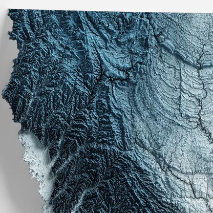 Iowa Art Relief Map - 2D Print - USA Geology - 2D Shaded Relief Map - United States of America