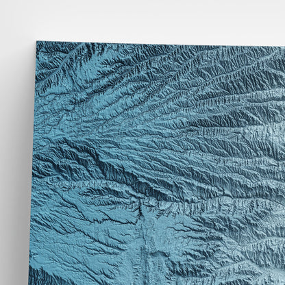 Kansas Art Relief Map - 2D Print - USA Geology - 2D Shaded Relief Map - United States of America