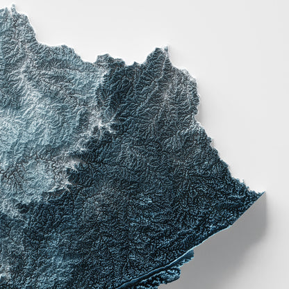 Kentucky Art Relief Map - 2D Print - USA Geology - 2D Shaded Relief Map - United States of America