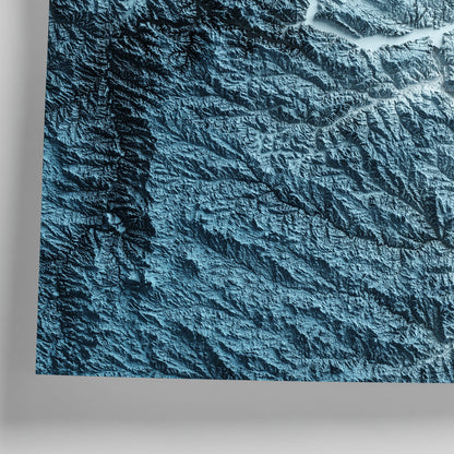 North Dakota Art Relief Map - 2D Print - USA Geology - 2D Shaded Relief Map - United States of America