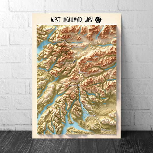 West Highland Way Map | Milngavie to Fort William | Scottish Trails | Drymen - Rowardennan - Inverarnan - Kingshouse - Glencoe - Ben Nevis
