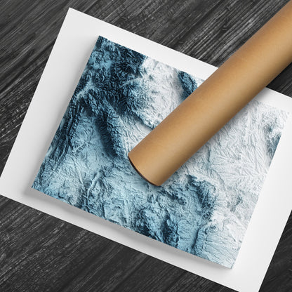 Wyoming Art Relief Map - 2D Print - USA Geology - 2D Shaded Relief Map - United States of America