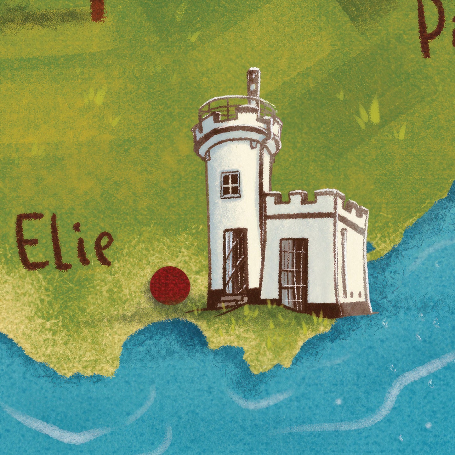 New East Neuk of Fife Illustrated Map | Elie | Pittenweem | Anstruther | Crail | St Andrews | Isle of May | Whimsical Print