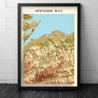 The Speyside Way Map Print | Scottish Trails | Newtonmore, Kincraig., Boat of Garten, Grantown on Spey, Ballindalloch, Craigellachie