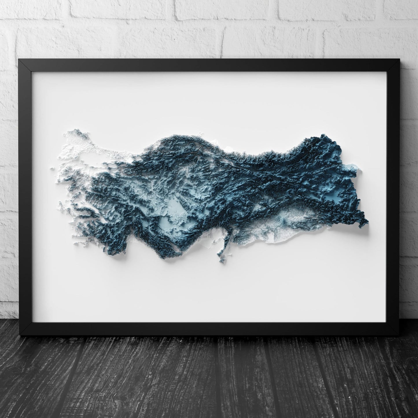 Turkey Map - 2D relief Map Art - Turkey Gifts - Southland