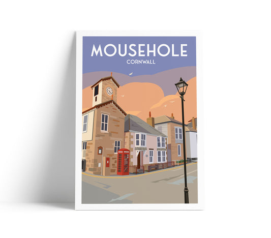Mousehole Print - Cornwall Travel Poster - England - Mousehole Harbour