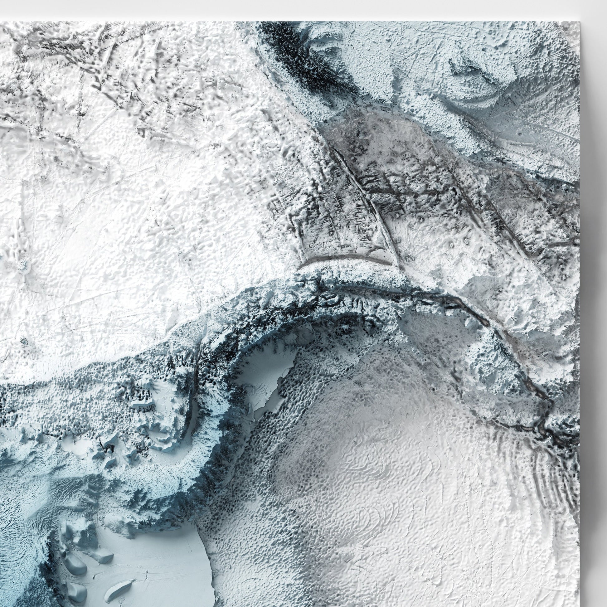 Antarctica Art Relief Map - 2D Bathymetric Print - South Pole Geology - 2D Shaded Relief Map