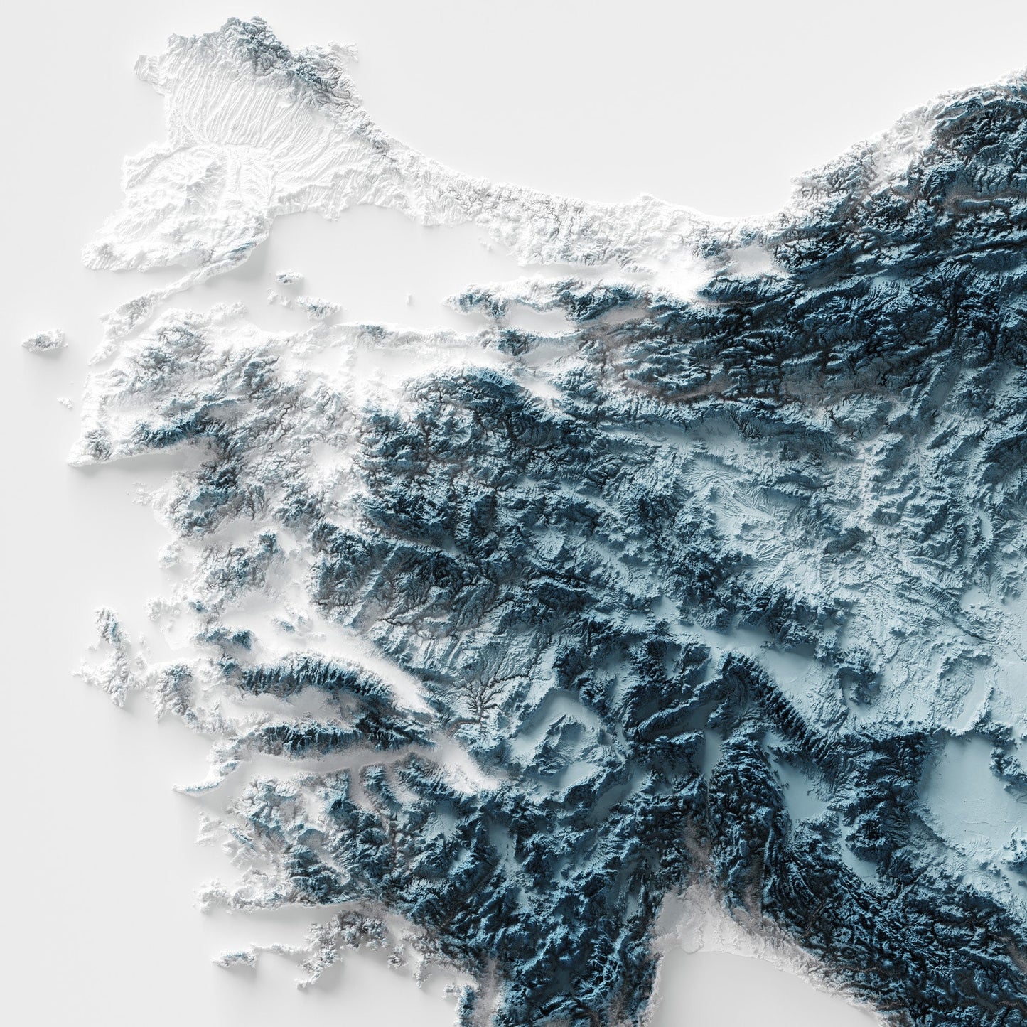 Turkey Map - 2D relief Map Art - Turkey Gifts - Southland