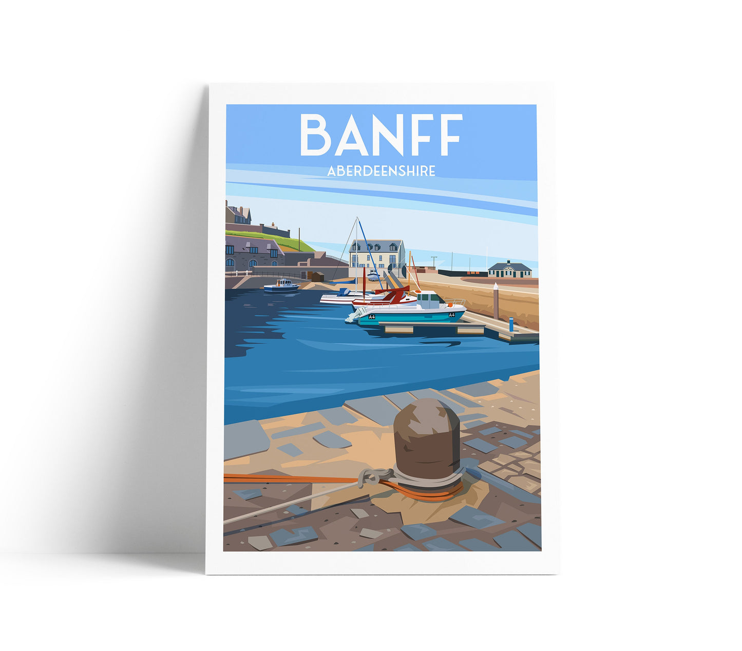 Banff Print - Aberdeenshire - Harbour Art - Moray Firth - Scotland - Travel Poster