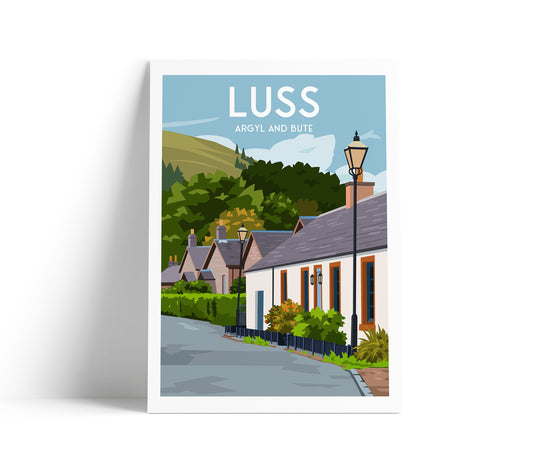 Luss Village Print - Argyll and Bute - Scotland - Scottish Travel Poster
