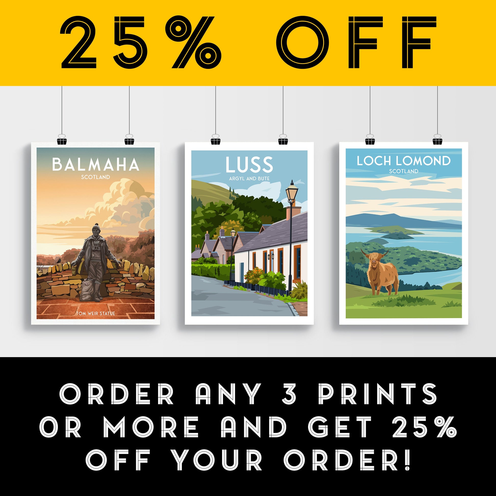 Luss Village Print - Argyll and Bute - Scotland - Scottish Travel Poster