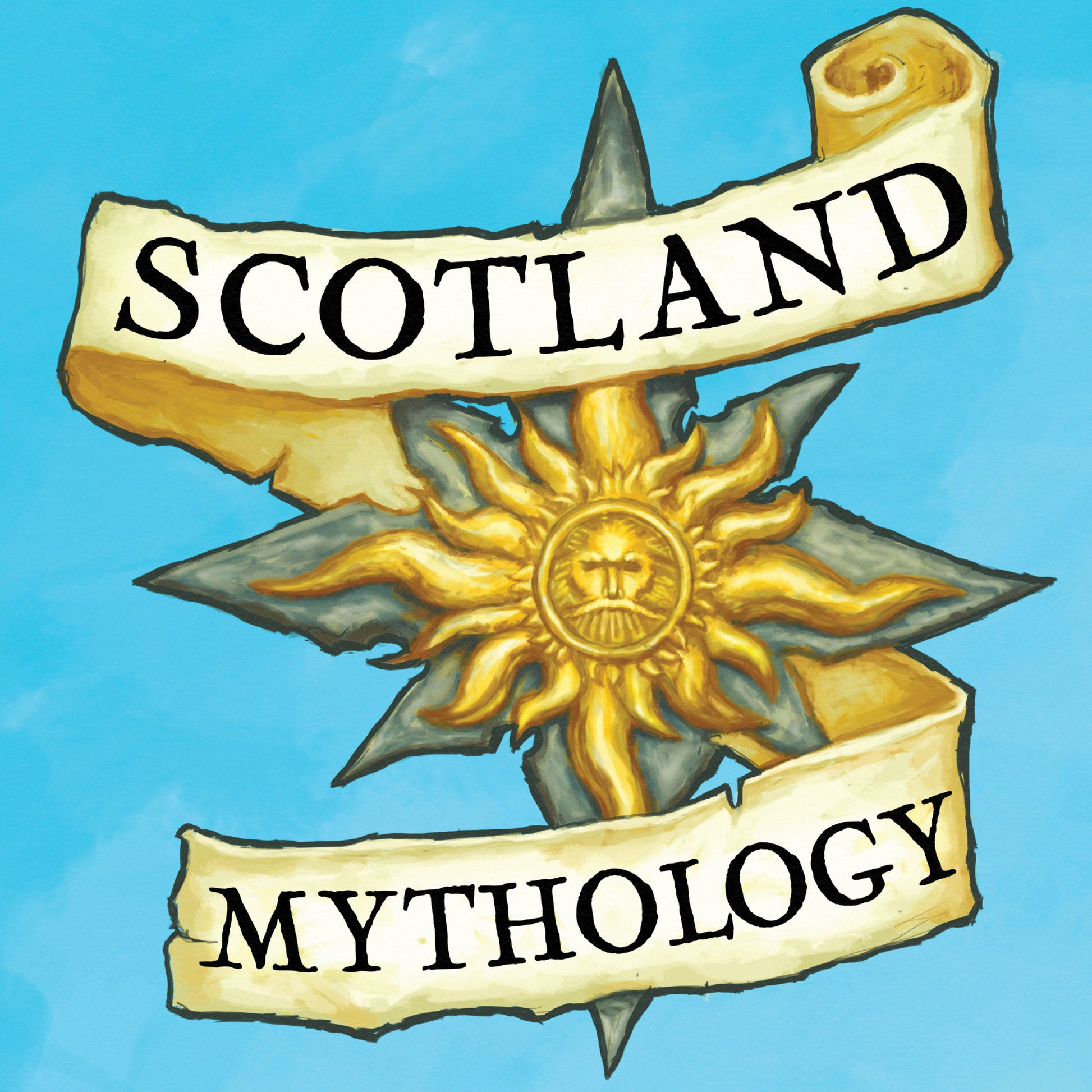 Illustrated Map of Scottish Mythology - Featuring Mythical Beasts and Legends - Scotland Folklore - Cryptozoology - Cryptids