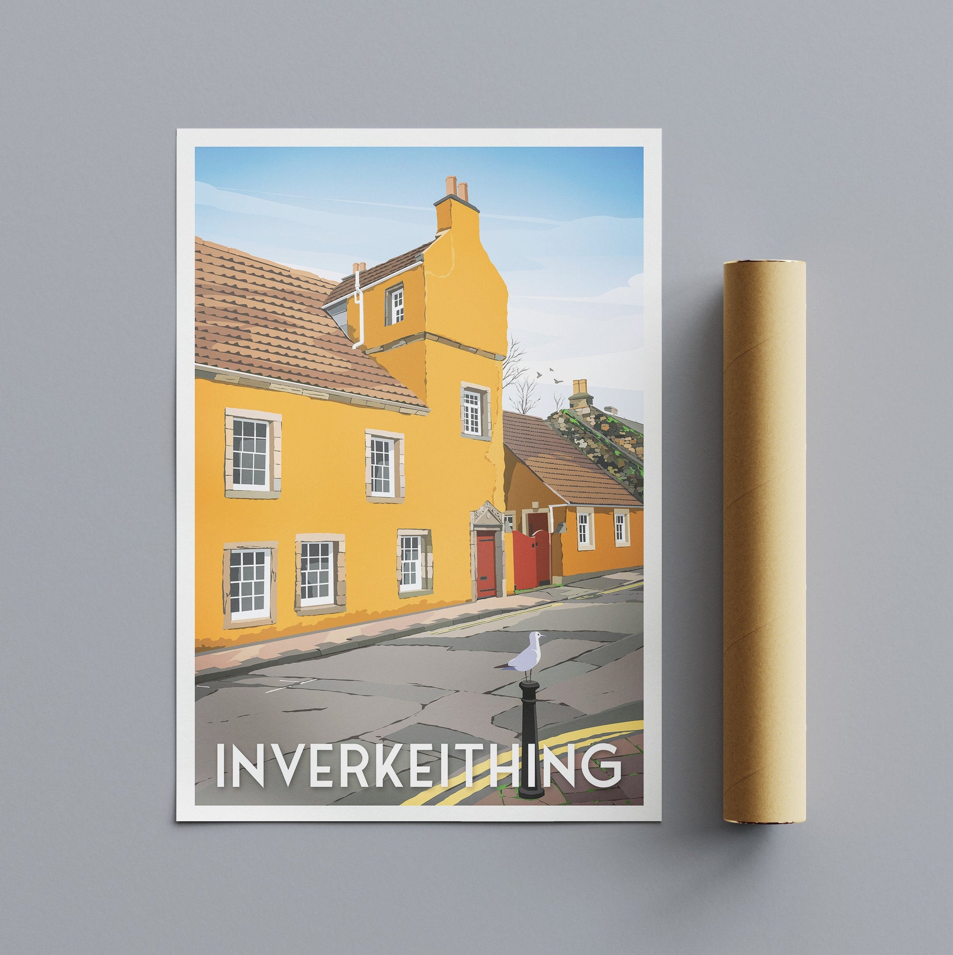 Inverkeithing Print - Fife Travel Poster - Historic Building - Scottish Wall Art