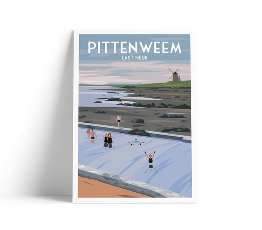 Pittenweem Tidal Pool Print, Fife Travel Poster, East Neuk of Fife, Wall Art Print, Scottish Gift