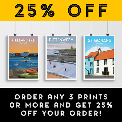 Pittenweem Tidal Pool Print, Fife Travel Poster, East Neuk of Fife, Wall Art Print, Scottish Gift