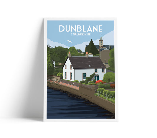 Dunblane Travel Poster - Stirlingshire - Scotland - Allan Water - River