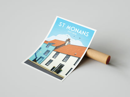 St Monans Print, Fife Travel Poster, East Neuk of Fife, Wall Art Print, Scottish Gift