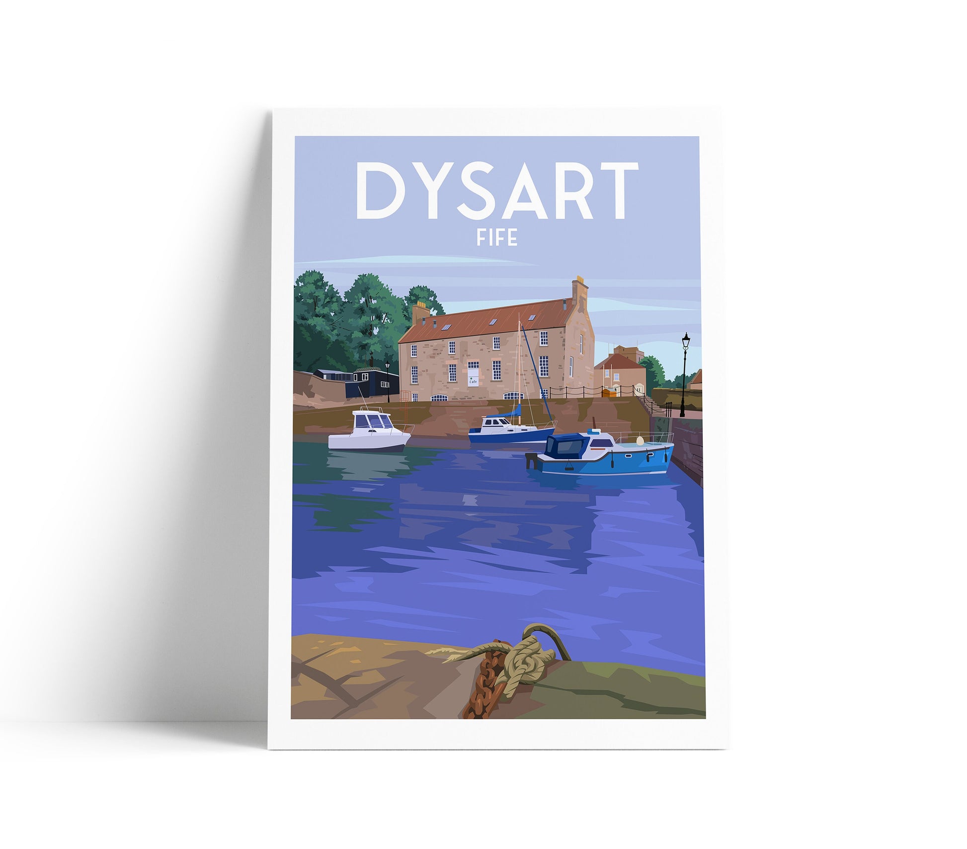 Dysart Travel Poster, Dysart in Fife Scotland, retro Scottish print