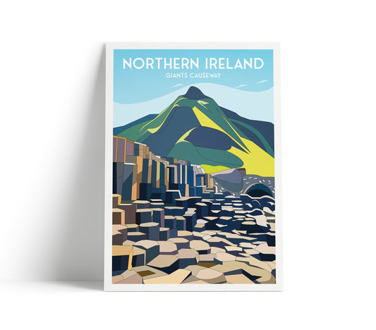 Giant's Causeway Print - Northern Ireland Travel Poster - A3, A2, A1 Sizes
