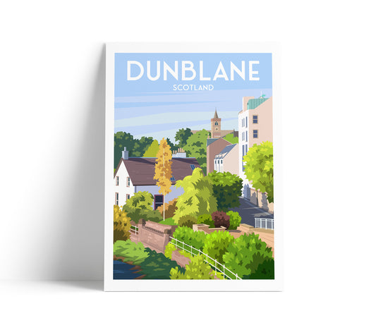 Dunblane Travel Poster - Stirlingshire - Scotland - Allan Water - River