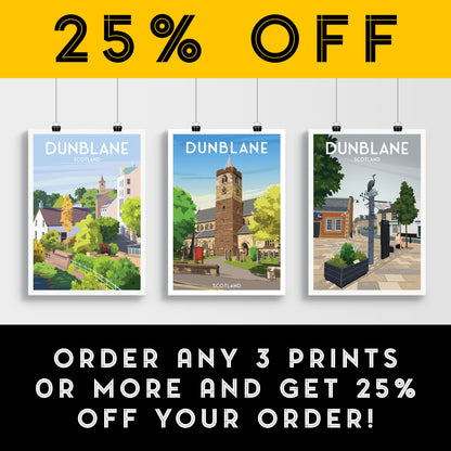 Dunblane Cathedral Travel Poster - Stirlingshire - Scotland