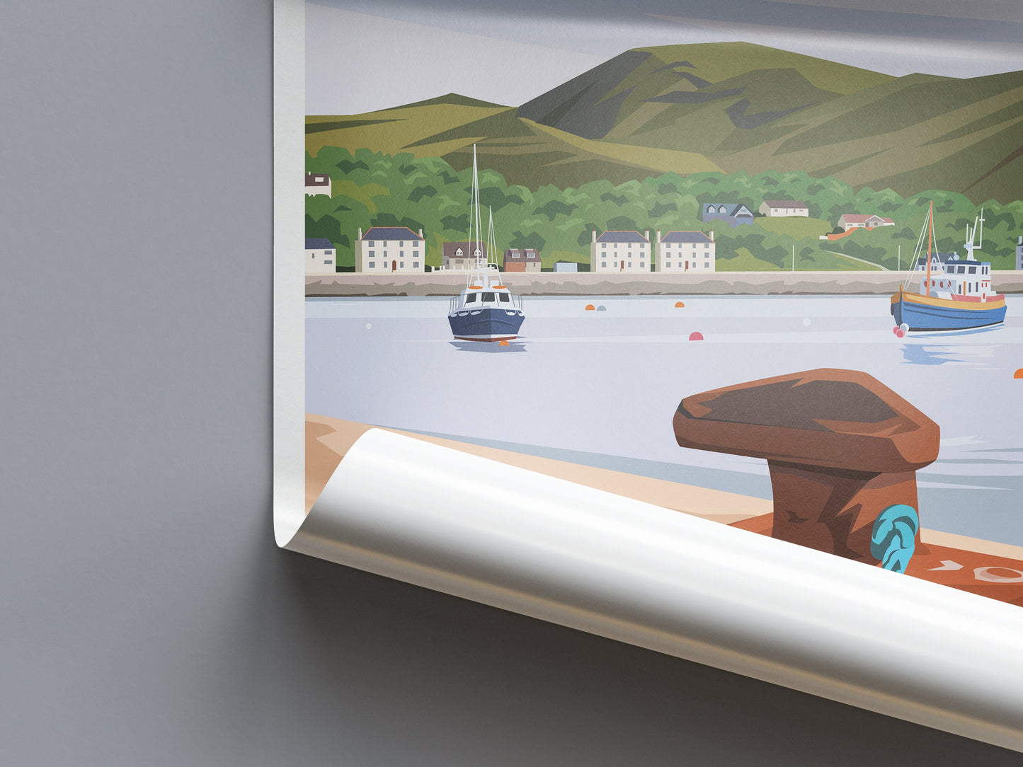 Mallaig Harbour Travel Poster - Coastal Beauty and Maritime Charm | Lochaber | West Coast of the Highlands of Scotland | Vintage Style Print