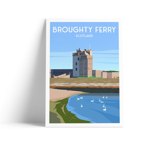 Broughty Ferry Print - Broughty Castle Museum - Dundee Travel Poster - River Tay - Scotland Gift