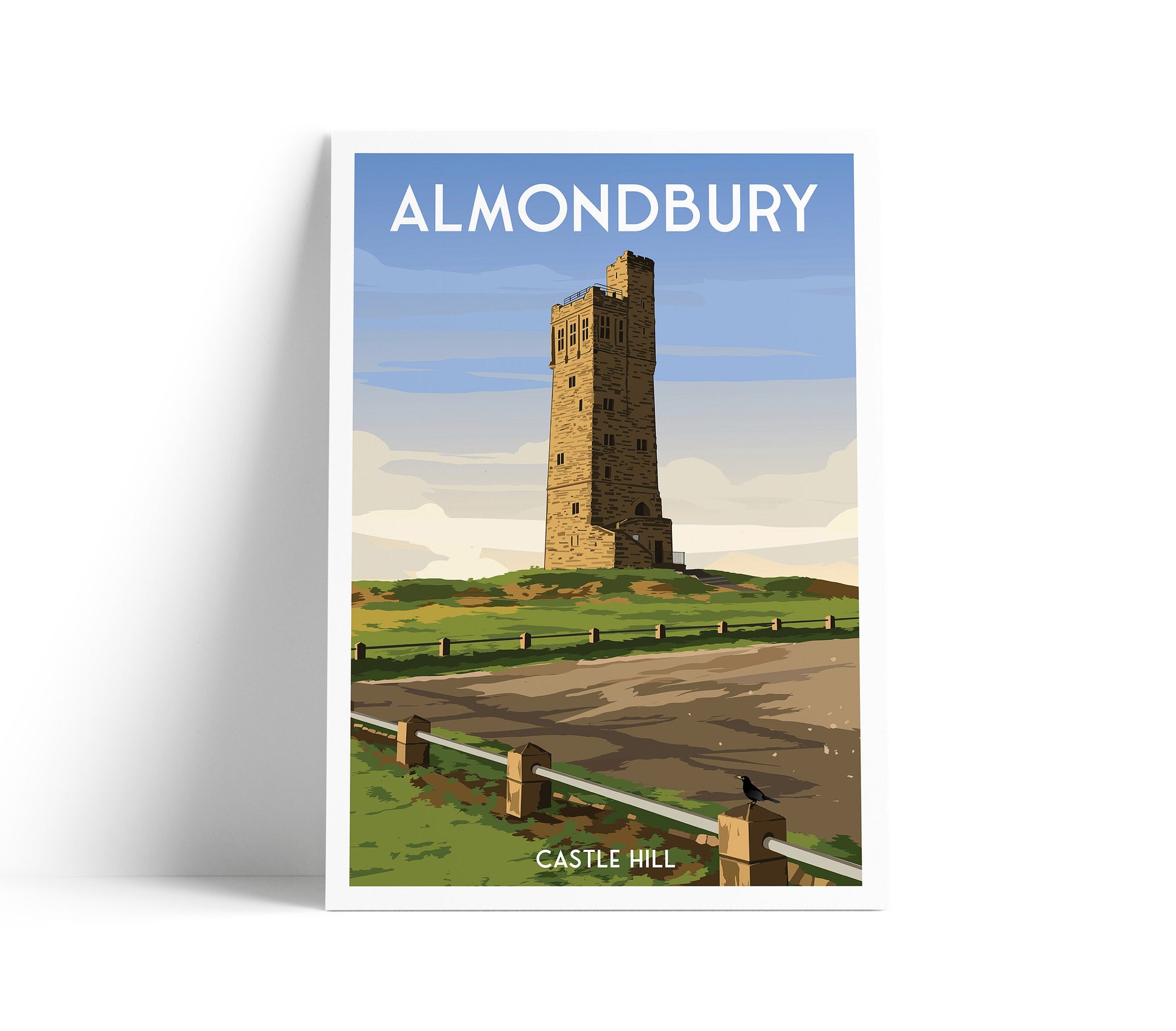Almondbury Castle Hill Print, West Yorkshire, Victoria Tower