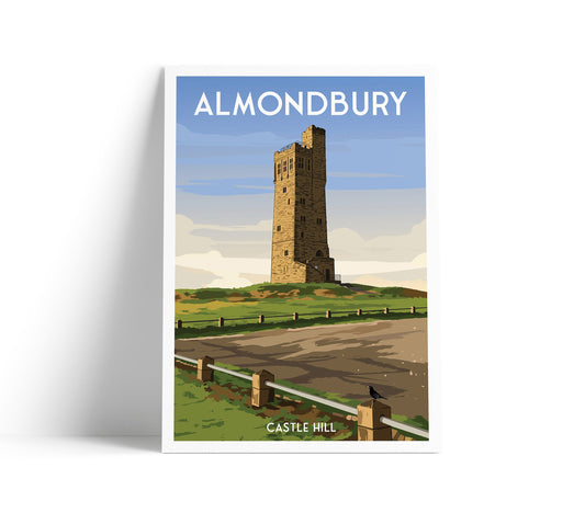 Almondbury Castle Hill Print, West Yorkshire, Victoria Tower