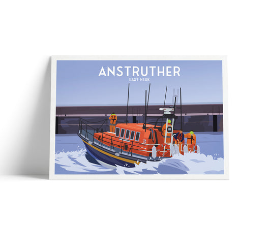 Anstruther Lifeboat Travel Poster - East Neuk, Fife