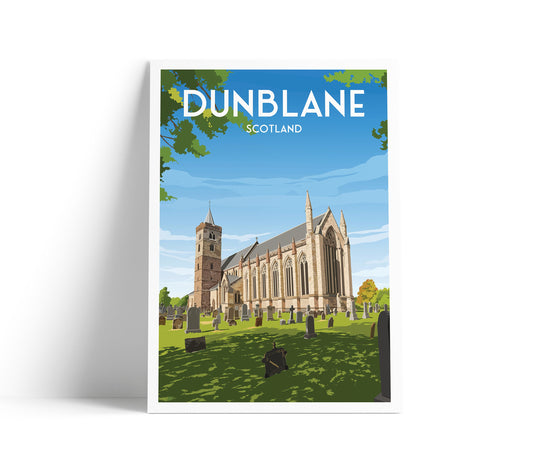 Dunblane Cathedral Travel Poster - Stirlingshire - Scotland