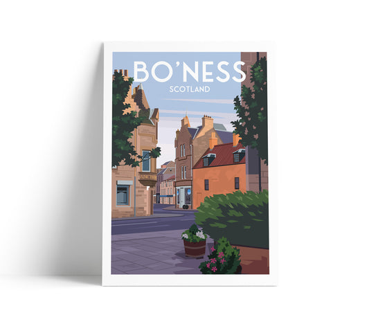 Bo'Ness Print, Scotland Travel Poster, Borrowstounness