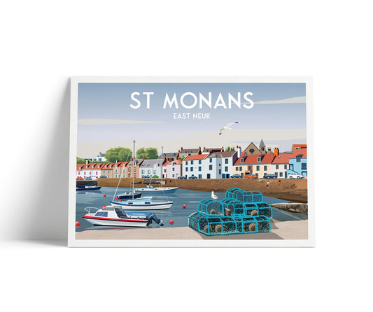 St Monans Harbour Print, Fife Travel Poster, East Neuk of Fife, Wall Art Print, Scottish Gift