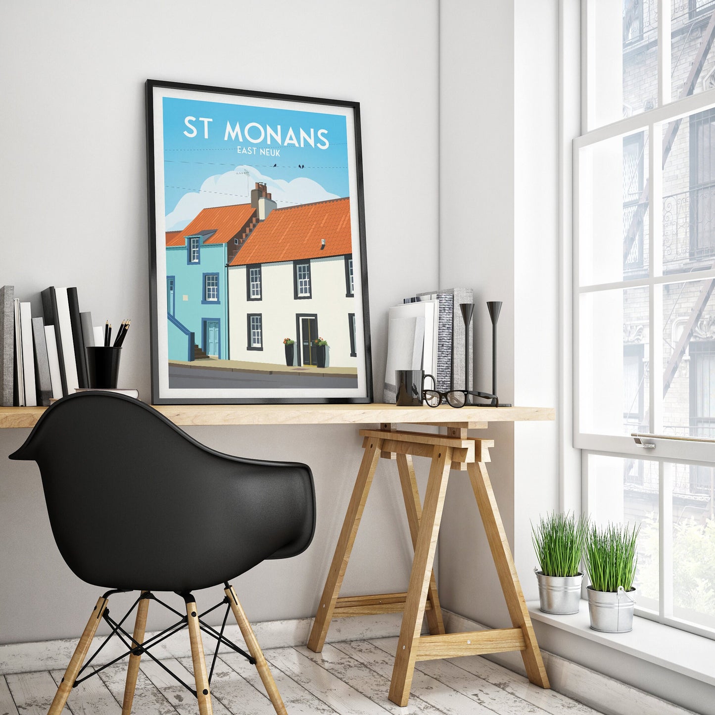 St Monans Print, Fife Travel Poster, East Neuk of Fife, Wall Art Print, Scottish Gift